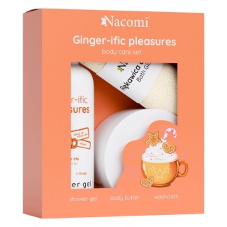 Nacomi Body Care set Ginger Shower gel 300 ml + Body butter 100 ml + Bath glove