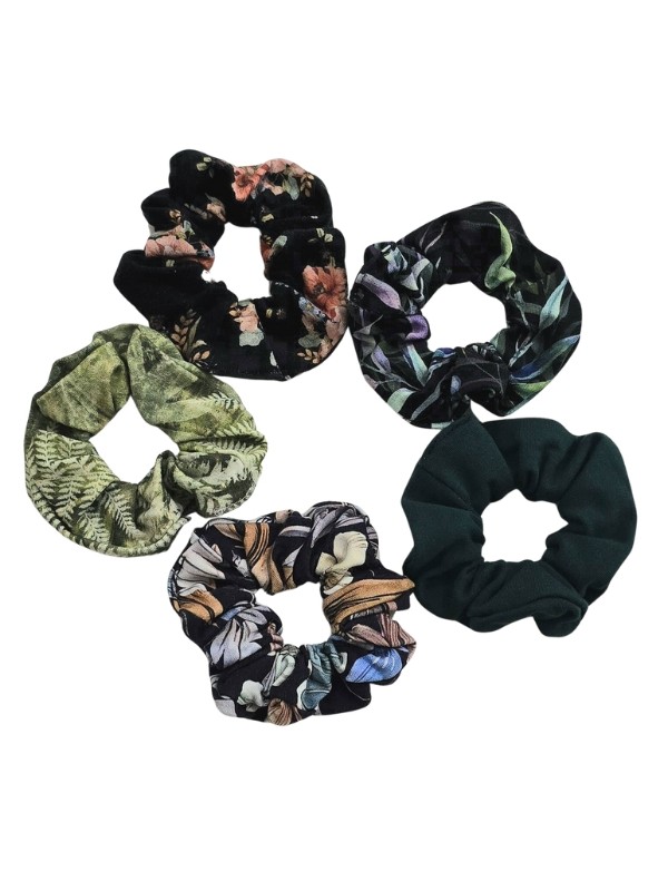 Hair bands 100% Cotton mix of dark patterns Hand-made