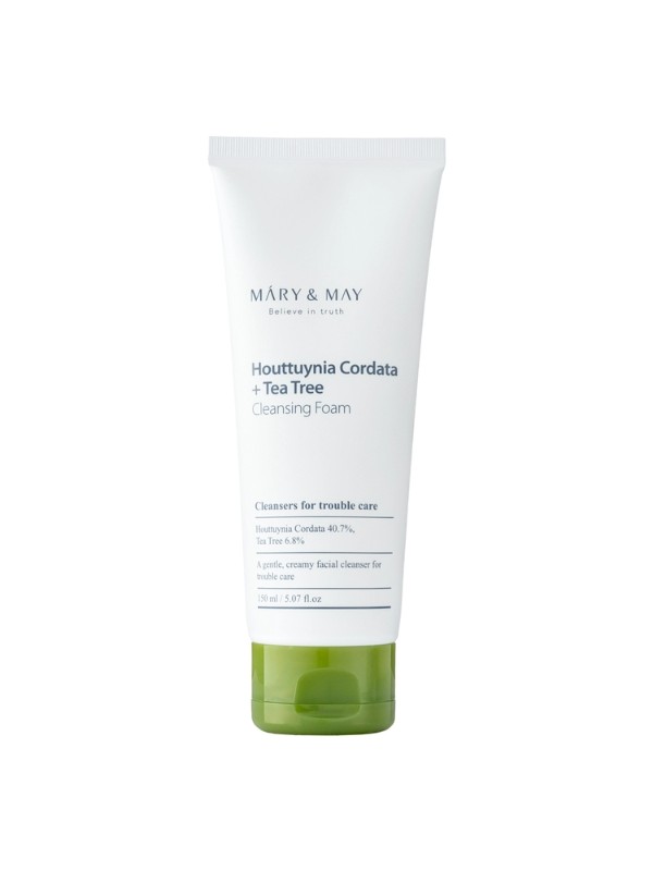 Mary&May Houttuynia Cordata + Tea Tree Cleansing Foam Gesichtsreinigungsschaum mit Houttuynia Cordata und Teebaum, 150 ml