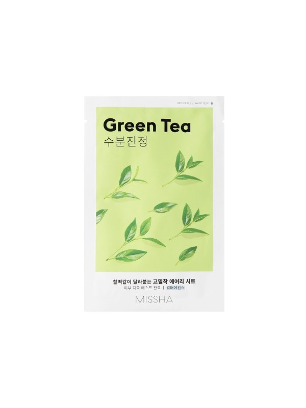 Missha Airy Fit Sheet Mask Green Tea Feuchtigkeitsspendende Tuchmaske 19 g