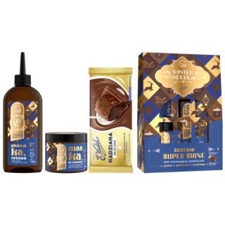 OnlyBio x Wedel Hair in Balance Set Super Shine Melkchocolade Gevulde Thistle Rinse + Lamineringsmasker + Chocolade