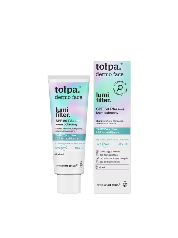 Tołpa Dermo gezicht Lumi Filter Beschermende Crème SPF 50 PA++++ 40 ml