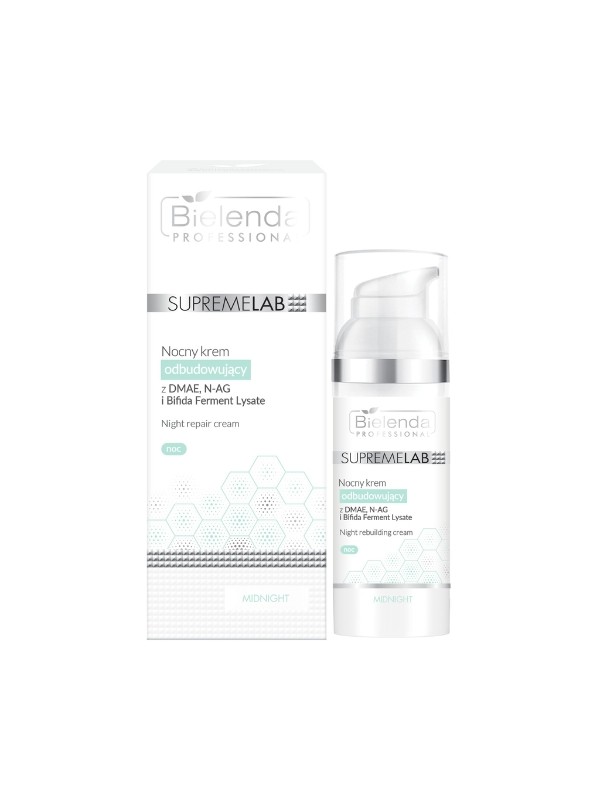 Bielenda Professional SUPREMELAB Nachtaufbaucreme mit DMAE, N-AG, Bifida Ferment Lysate 30 ml