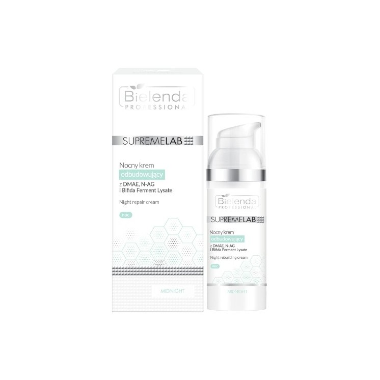 Bielenda Professional SUPREMELAB Night rebuilding cream with DMAE, N-AG, Bifida Ferment Lysate 30 ml