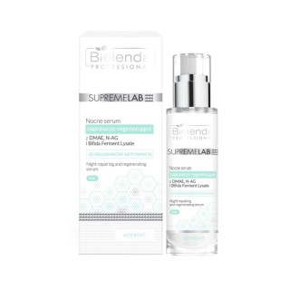 Bielenda Professional SUPREMELAB Night reparierendes und regenerierendes Serum mit DMAE, N-AG, Bifida Ferment Lysate 30 ml