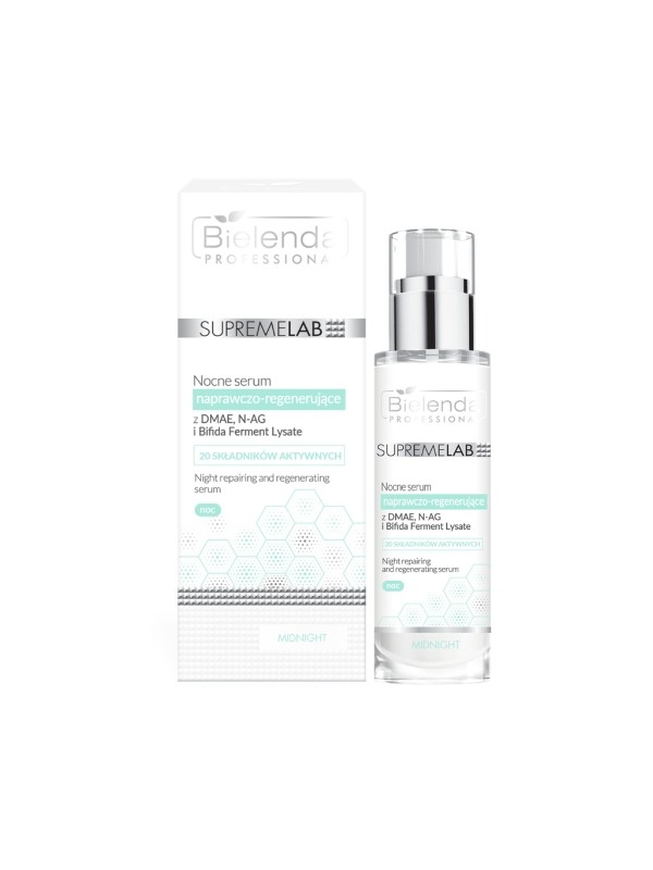 Bielenda Professional SUPREMELAB Herstellend en regenererend nachtserum met DMAE, N-AG, Bifida Ferment Lysate 30 ml