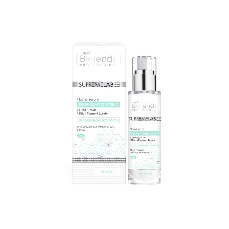 Bielenda Professional SUPREMELAB Herstellend en regenererend nachtserum met DMAE, N-AG, Bifida Ferment Lysate 30 ml