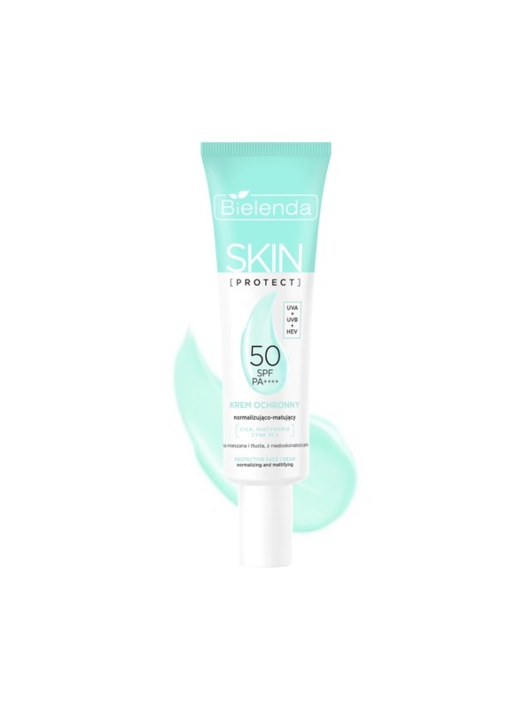 Bielenda SKIN PROTECT Beschermende crème SPF 50, normaliserend en matterend, PA++++, UVA + UVB + HEV 40 ml