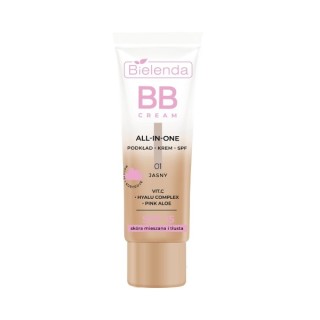 Bielenda ALL IN ONE BB CREAM für Mischhaut und fettige Haut Farbton 01 hell 30 ml