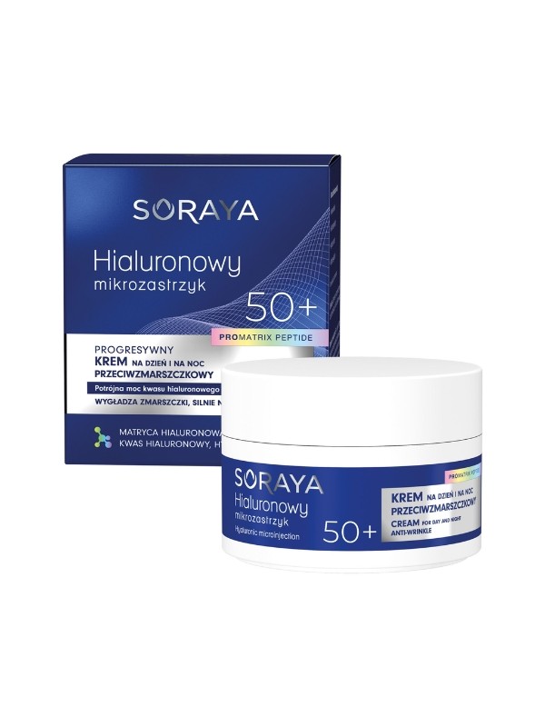 Soraya Hyaluronic Mikroinjektion Progressive Anti-Falten-Creme 50+ für Tag und Nacht, Hyaluronsäure und Nutripeptide 50