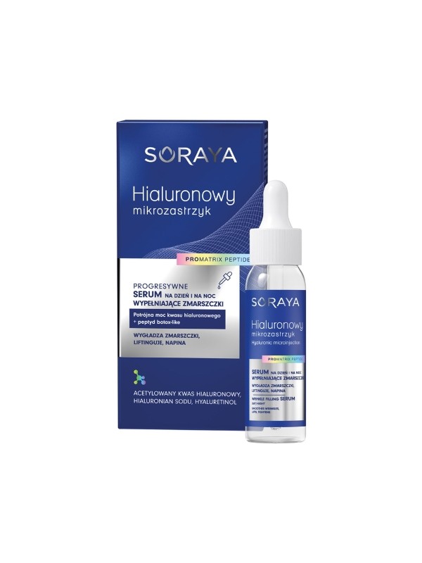 Soraya Hyaluronic Micro-Injection Progressives faltenauffüllendes Serum für Tag und Nacht, Hyaluronsäure und Botox-Peptid –