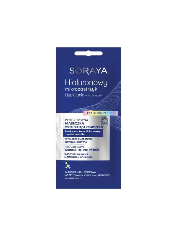 Soraya Hyaluronic micro injection Progressive wrinkle filling mask, hyaluronic acid and peptide botox - like 8 ml