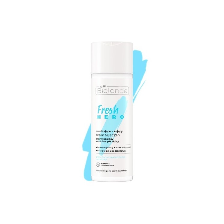Bielenda Fresh HERO Feuchtigkeitsspendendes und beruhigendes Milchtonikum, das den pH-Wert der Haut wiederherstellt, 200 ml