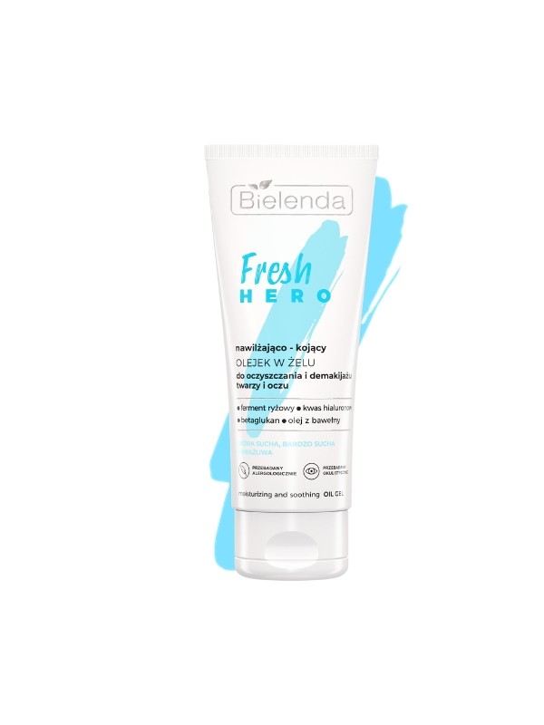 Bielenda Fresh HERO Feuchtigkeitsspendendes und beruhigendes Öl in Gel zum Reinigen und Entfernen von Make-up von Gesicht und Au