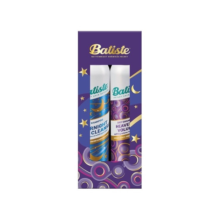 BATISTE Holiday Set Heavenly Volume Dry Shampoo 200 ml + Overnight Light Cleanse 200 ml