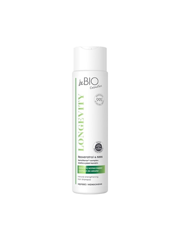 BeBio LONGEVITY Dichtheid en versterking Natuurlijke haarshampoo 300 ml