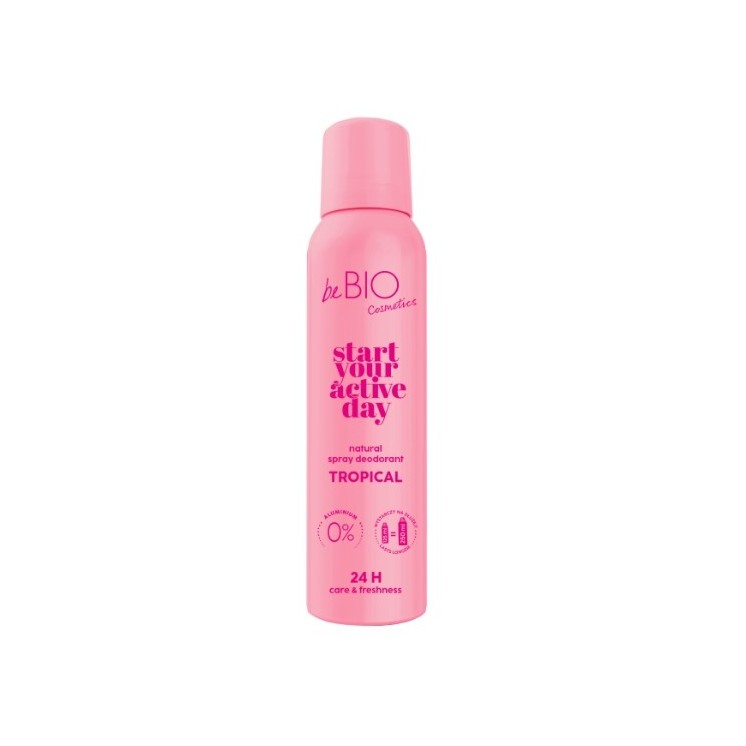 BeBio Start je actieve dag Natuurlijke deodorantspray Tropical 125 ml