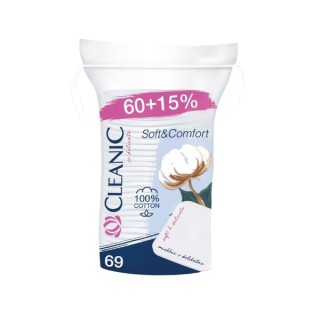 Cleanic Soft & Comfort Vierkante Cosmetische Pads 69 stuks.