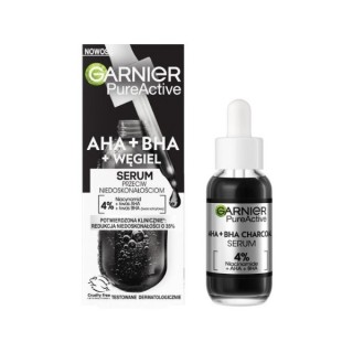 Garnier Pure Active serum przeciw niedoskonałościom AHA + BHA + Węgiel 30 ml