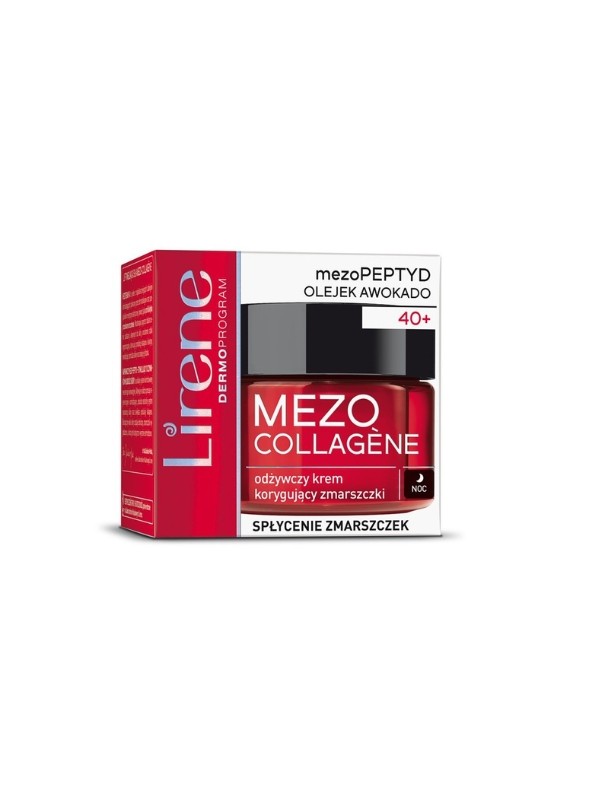 Lirene Mezo Collagene 40+ Voedende rimpelcorrigerende crème voor de nacht, rimpelvermindering 50 ml