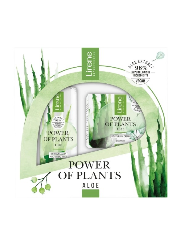 Lirene Power Of Plants Geschenkset Aloe Gesichtscreme 50 ml + Gesichtswasser 200 ml