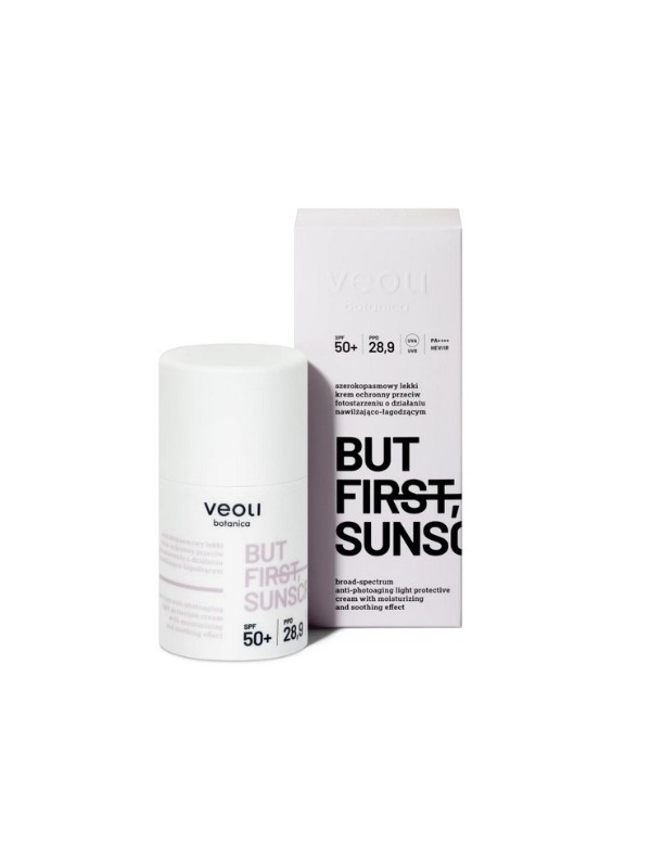 Veoli Botanica But First Sunscreen Leichte Schutzcreme gegen Lichtalterung SPF 50+ 50 ml