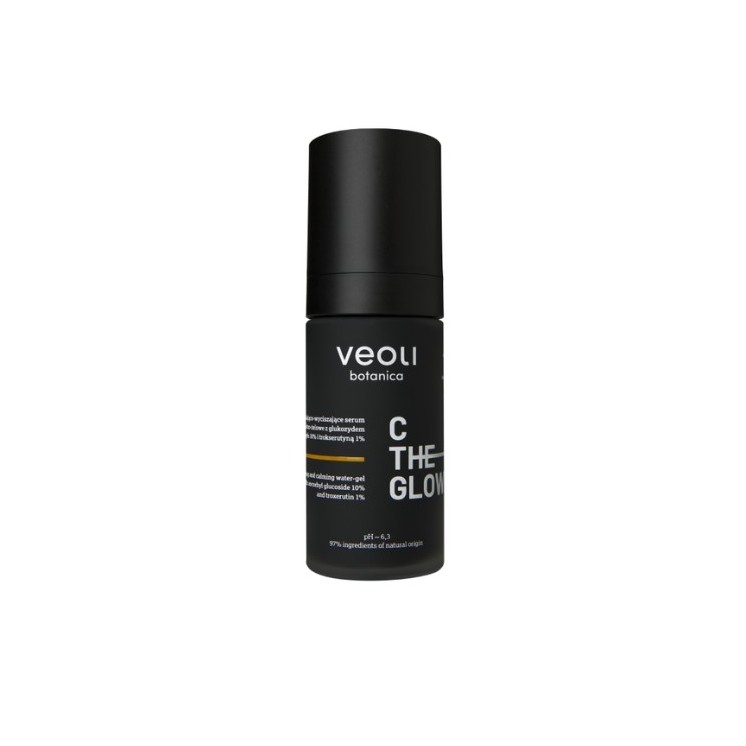 Veoli Botanica C The Glow aufhellendes und beruhigendes Wassergel-Gesichtsserum mit Ascorbylglucosid 10% 30 ml