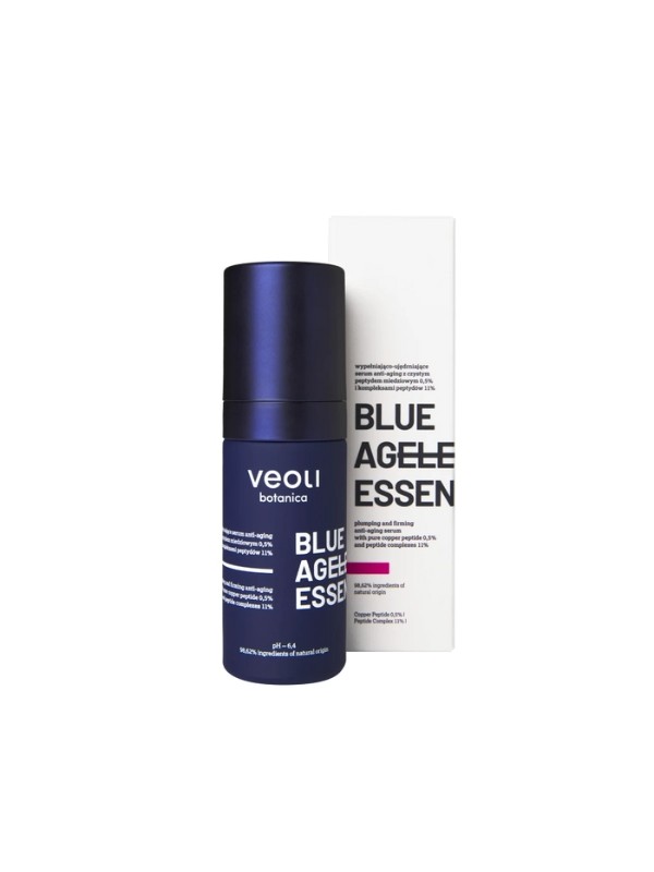 Veoli Botanica Blue Ageless Essence füllendes und straffendes Gesichtsserum mit reinem Kupferpeptid 5 % 30 ml