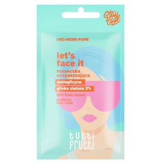 Farmona Tutti Frutti Let's Face It reinigende Gesichtsmaske mit grüner Tonerde 3 % + Detox Shot Mg 7 g