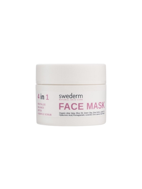 Swederm 4in1 Gesichtsmaske Revitalisierung, Balance, Reinigung und sanftes Peeling 100 ml