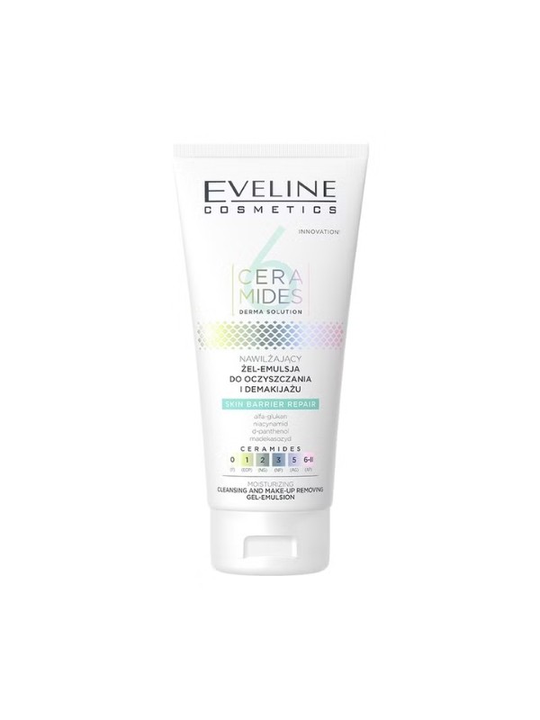 Eveline 6 CERAMIDES feuchtigkeitsspendende Gel-Emulsion zur Reinigung und Make-up-Entfernung 150 ml