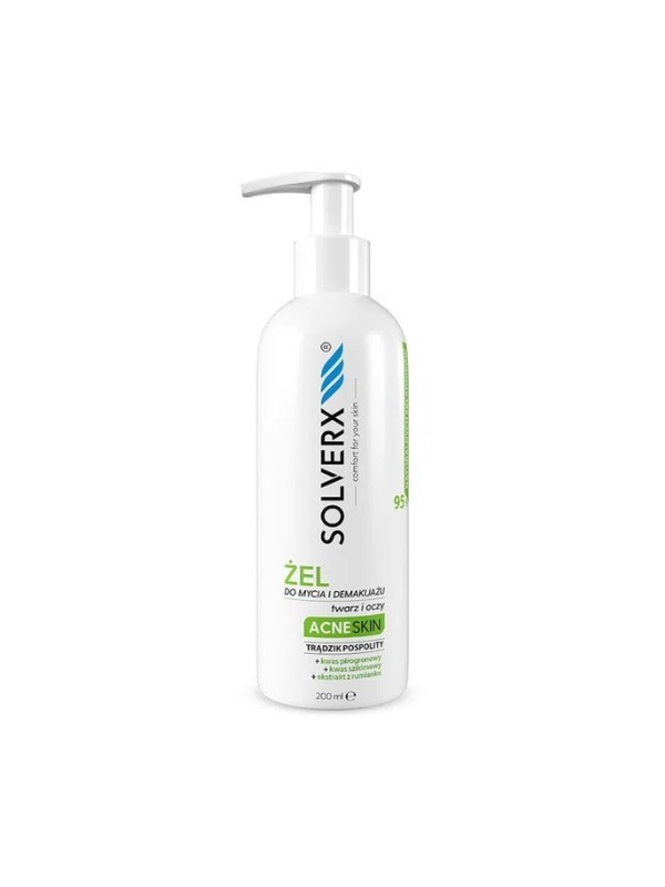 Solverx Acne Skin Facial Cleansing Gel and Make-Up Remover 200 ml