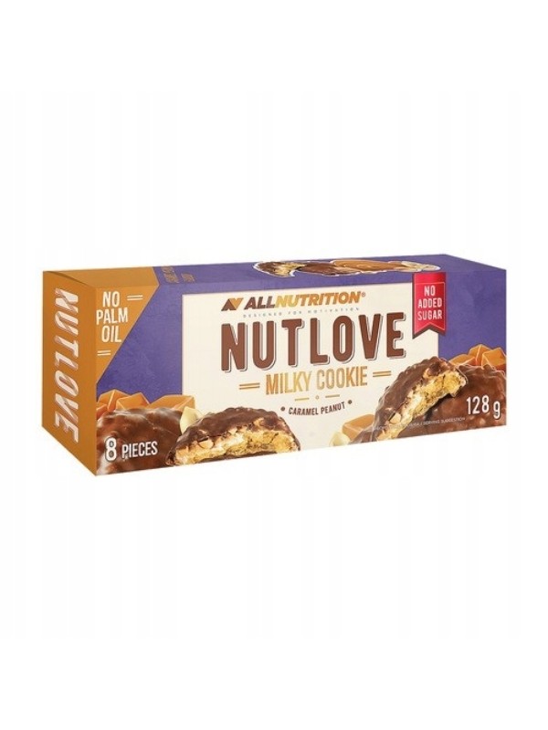 AllNutrition NutLove Milky Cookie Ciasteczka z karmelem i orzeszkami ziemnymi 128 g