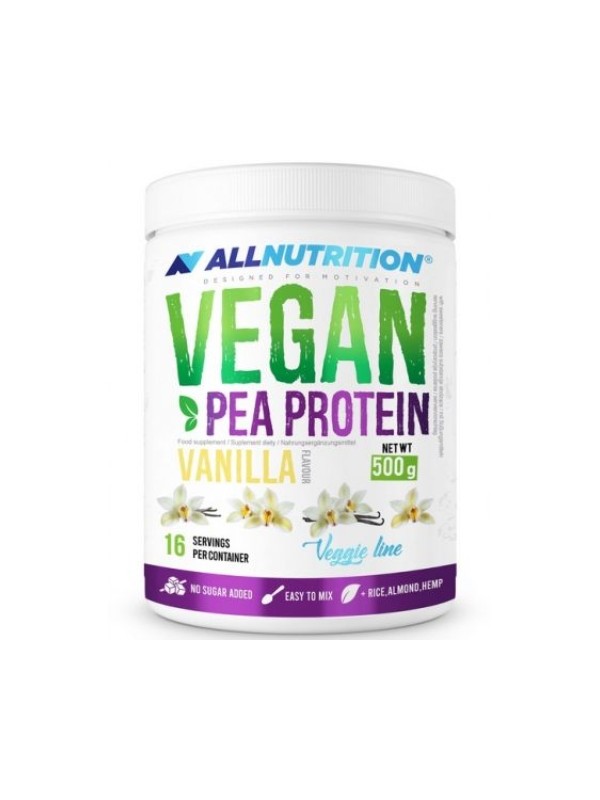 AllNutrition Vegan Pea Protein Vanilla Nahrungsergänzungsmittel auf Basis von weißem ego Vanille 500 g