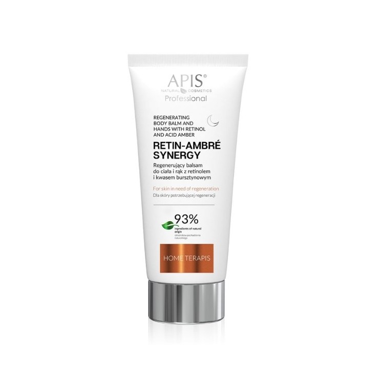 Apis Retin-Ambre Synergy Home Terapis Regenererende lichaams- en handbalsem met retinol en barnsteenzuur voor de nacht 200 ml