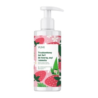 Yumi strawberry 3in1 face, neck and décolleté cleansing gel 150 ml