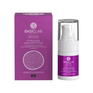 BasicLab Esteticus stimulerend Peptide Serum voor het gezicht 's nachts 15% peptidecomplex 15ml