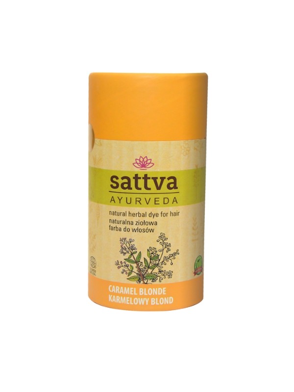 Sattva Ayurveda Naturalna ziołowa Farba do włosów Karmelowy Blond 150 g