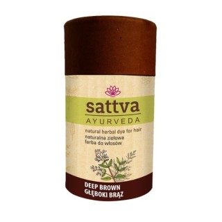 Sattva Ayurveda Naturalna ziołowa Farba do włosów Głęboki Brąz 150 g