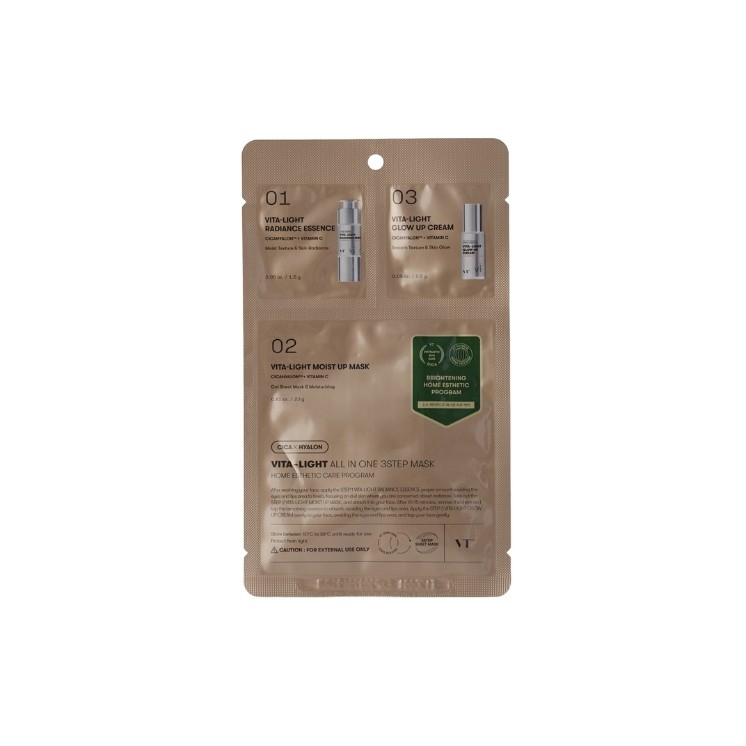 VT Cosmetics Vita Light All in One 3-Stufen-Aufhellende Gesichtsmaske, 5 g + 1,5 g + 25 g