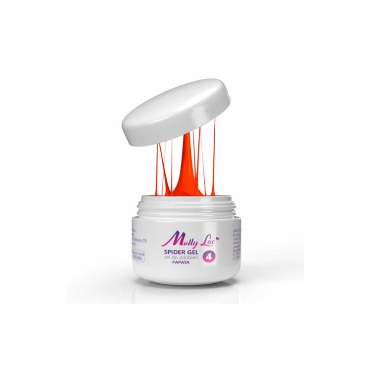 MollyLac Spider Gel Gel voor decoratie /4/ Papaya 3 ml