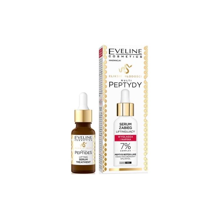 Eveline Elixir of Youth – lifting serum 18 ml met multipeptiden, spilanthol en 7% hyaluronzuurcomplex verzacht rimpels, verstevi