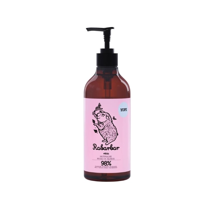 YOPE natural liquid hand soap Rhubarb and Rose 500 ml