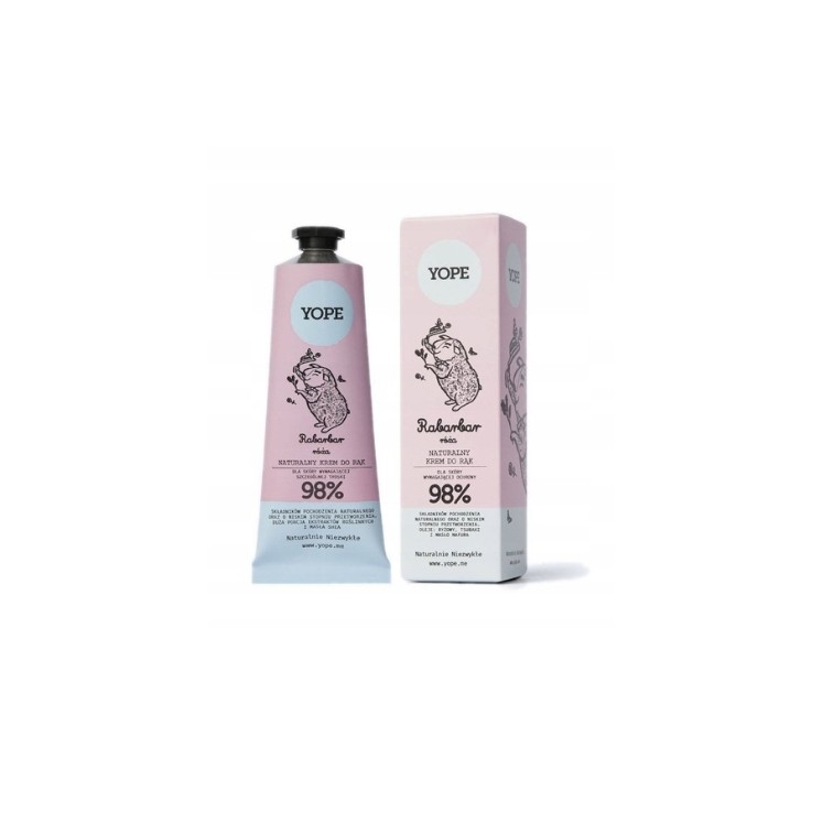 YOPE Natural Rhubarb and Rose Hand Cream 50 ml