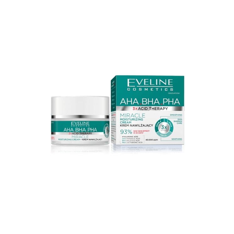 Eveline 3xAcid AHA BHA PHA Miracle Hydraterende Gezichtscrème 50 ml