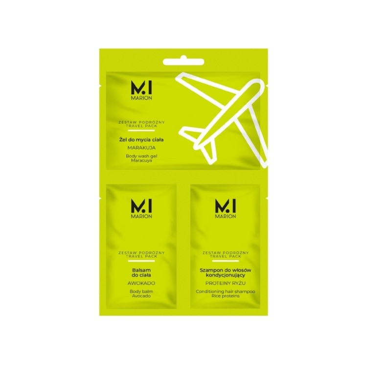 Marion Travel Pack Zestaw podróżny: Żel do mycia ciała+Balsam do ciała+Szampon do włosów 
