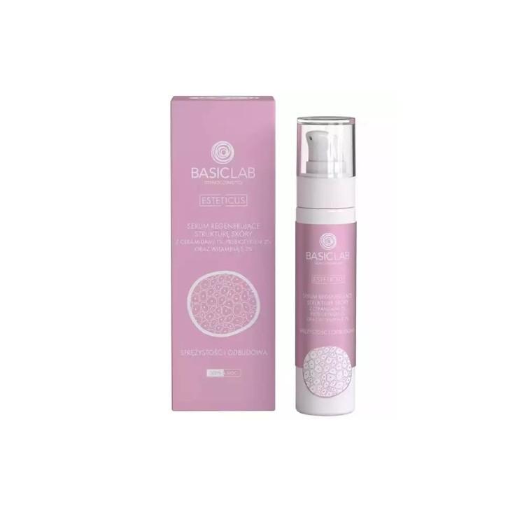 BasicLab Esteticus Serum do twarzy regenerujące strukturę skóry Ceramidy 1% i Probiotyk 2%  50 ml