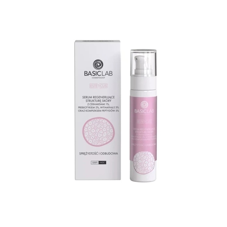 BasicLab Esteticus Serum do twarzy regenerujące strukturę skóry Ceramidy 1% i Kompleks peptydów 5%  50 ml