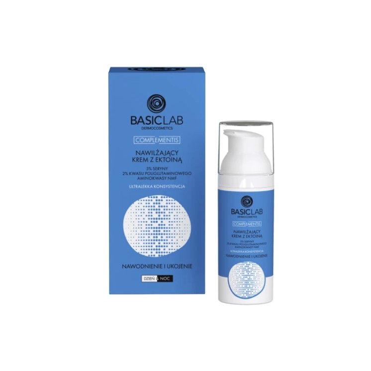 BasicLab Complementis nawilżający Krem do twarzy z Ektoiną ultralekka konsystencja 50 ml