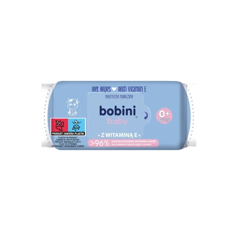 Bobini Baby wet wipes with vitamin E gently cleanse, nourish and protect the skin of babies and children, leaving it soft and sm